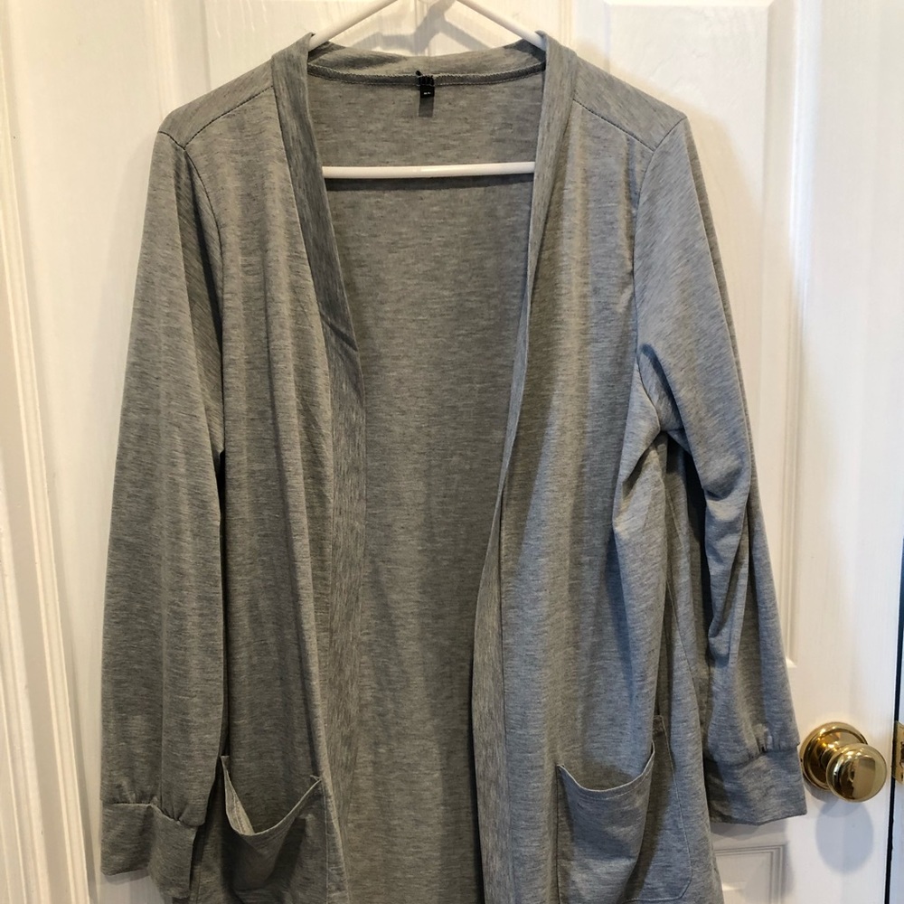 Gray Heather Open Front Cardigan size XL